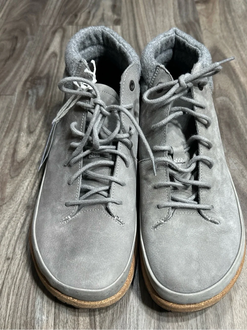 Birkenstock Men's Gray Suede Chukka Boots with Cork-Look Sole